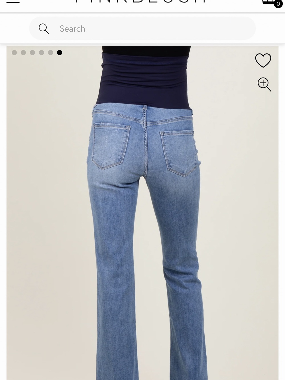 Pinkblush Light Wash Maternity Bootcut Jeans - Light Blue size 31